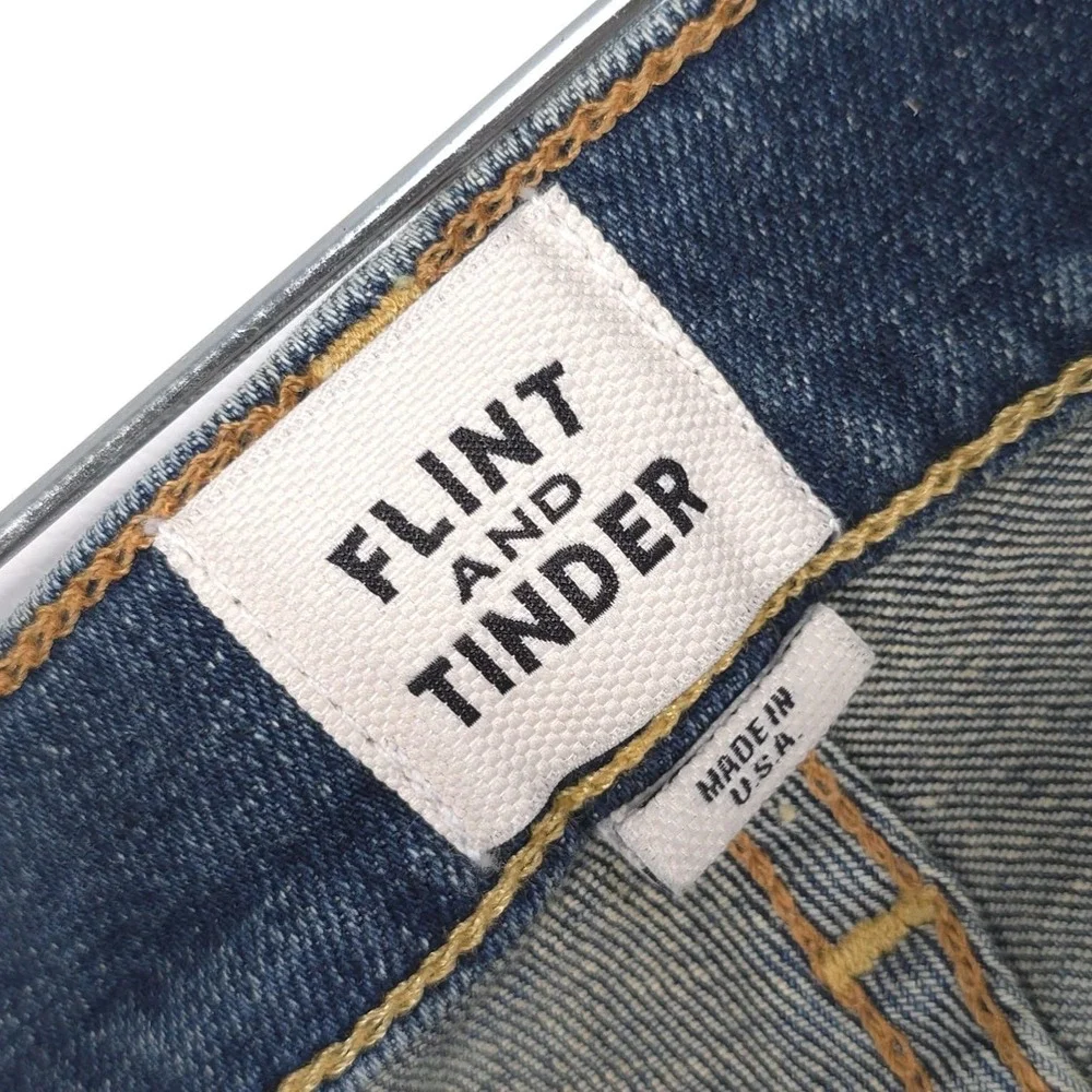 FLINT AND TINDER Men's‎ Jeans 31x31 USA MADE Straight Fit Stretch Cotton FT 036